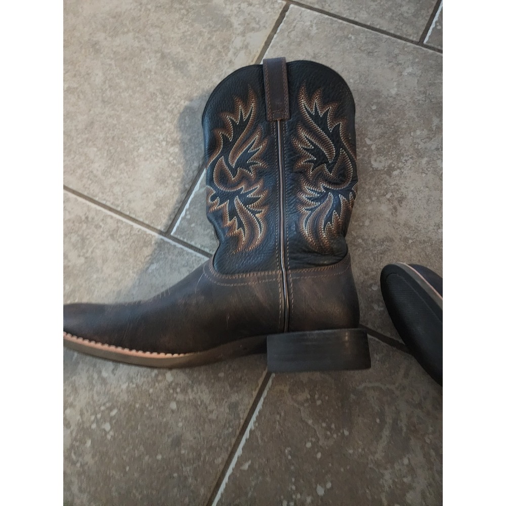 Ariat Mens Sport Western Boots Brown Leather Square Toe Cowboy Boots